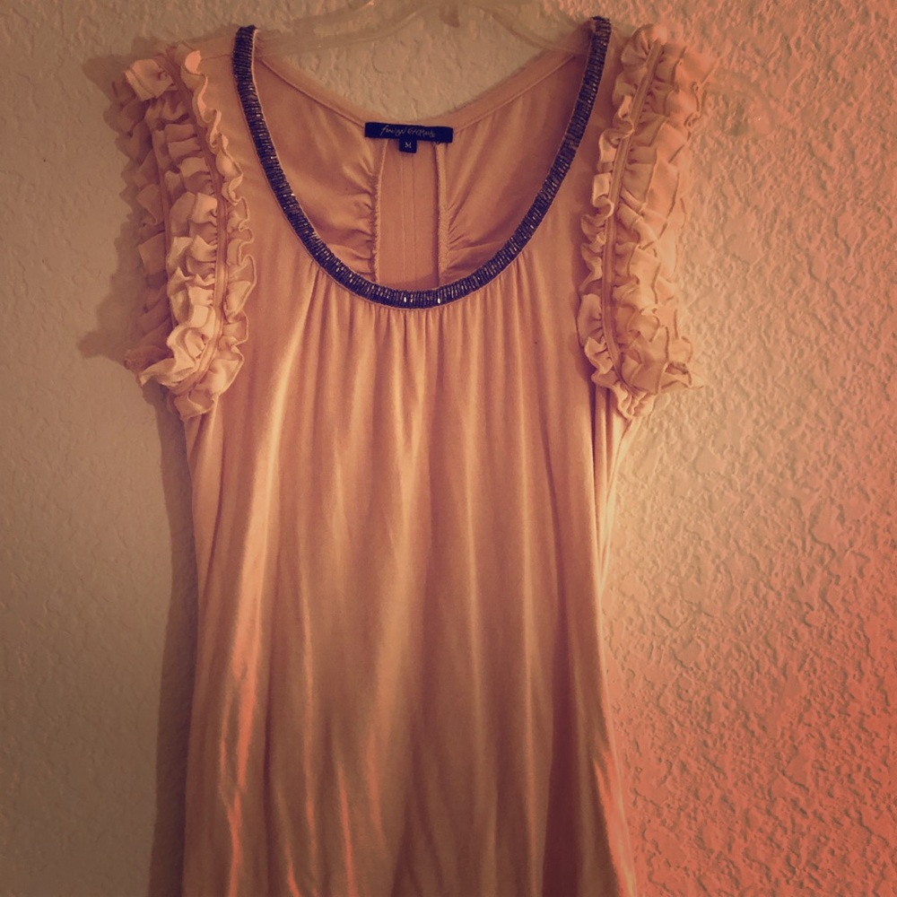 Beige ruched top